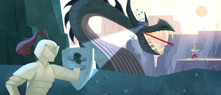 Prins en ridder illustratie